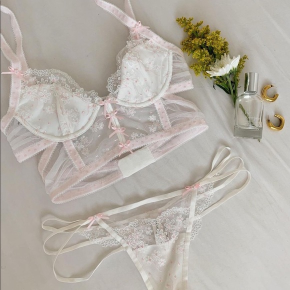 3 PIECE Evie Longline Bra & Garter & Brief or Thong set - Picture 7 of 16